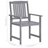 vidaXL Garden Chairs with Cushions 8 pcs Solid Acacia Wood Grey