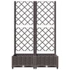 vidaXL Garden Planter with Trellis Brown 80x40x121.5 cm PP