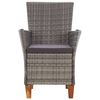 vidaXL Garden Chairs 2 pcs with Cushions Poly Rattan Grey