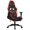 vidaXL Gaming Chair with Footrest Black and Red Faux Leather