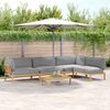 vidaXL Sofa Set with Cushion Plain Manual 5 pcs Grey Solid Acacia Wood