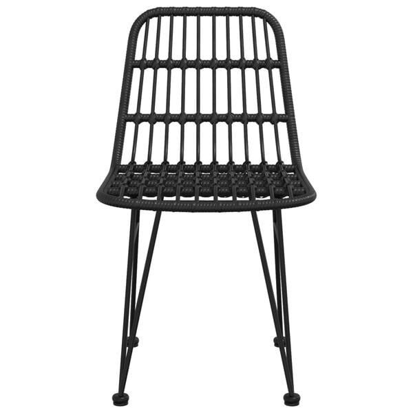 vidaXL Garden Chairs 2 pcs Black 48x62x84 cm PE Rattan