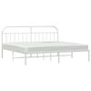 vidaXL Metal Bed Frame without Mattress with Headboard White 193x203cm