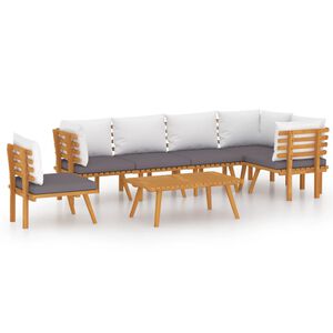 vidaXL 7 Piece Garden Lounge Set with Cushions Solid Wood Acacia