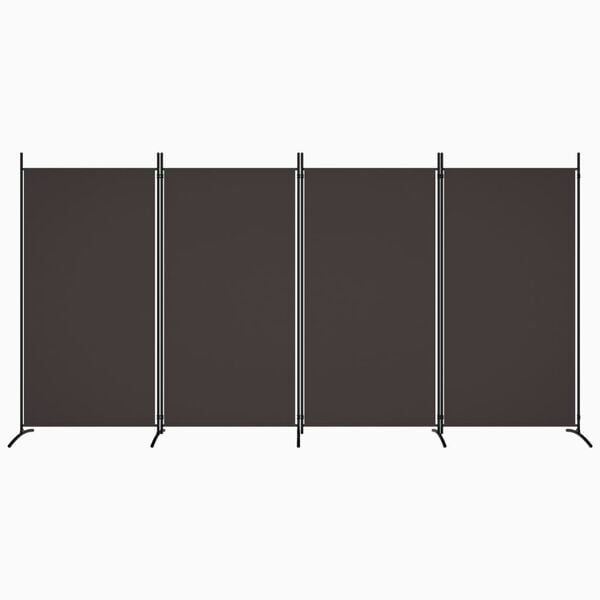 vidaXL 4-Panel Room Divider Brown 346x180 cm Fabric