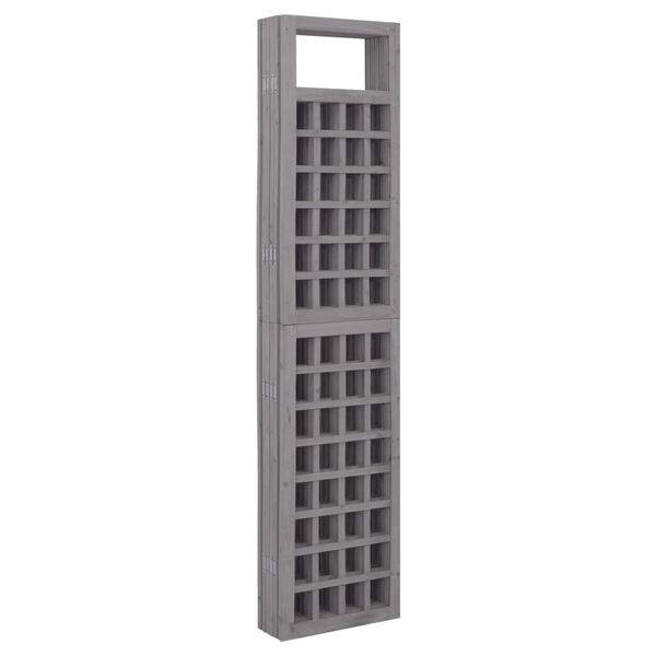 vidaXL 6-Panel Room Divider/Trellis Solid Fir Wood Grey 242.5x180 cm