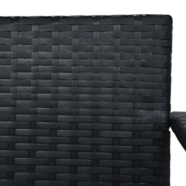 vidaXL 3-Seater Garden Swing Bench with Canopy Poly Rattan Black