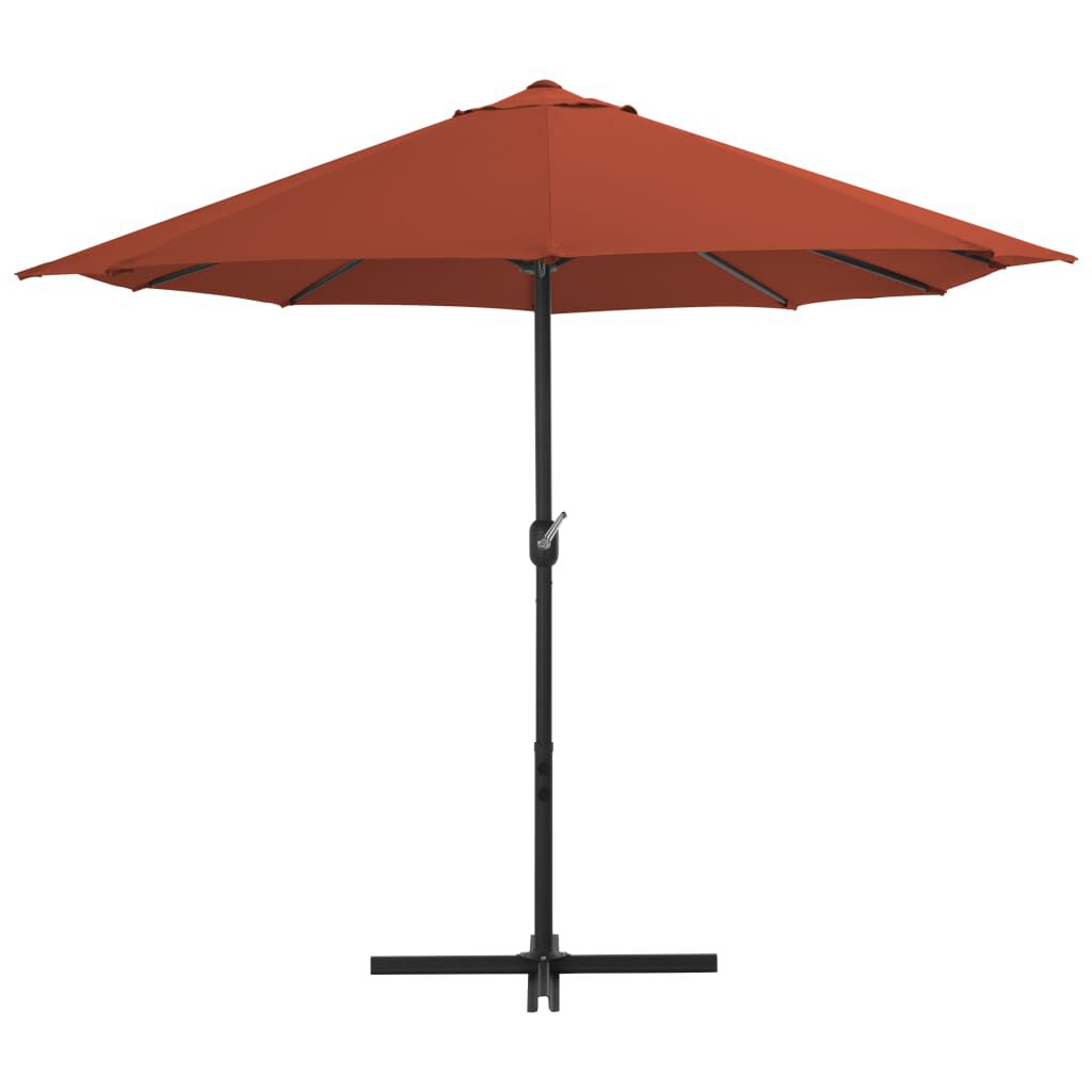 vidaXL Garden Parasol with Aluminium Pole 460x270 cm Terracotta