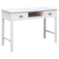 vidaXL Writing Desk White 110x45x76 cm Wood