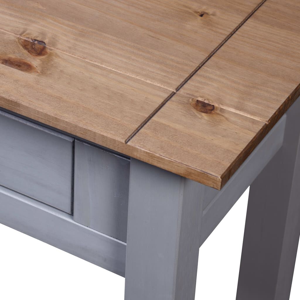 vidaXL Console Table Grey 110x40x72 cm Solid Pine Wood Panama Range