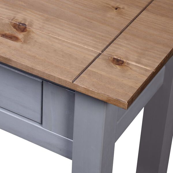 vidaXL Console Table Grey 110x40x72 cm Solid Pine Wood Panama Range
