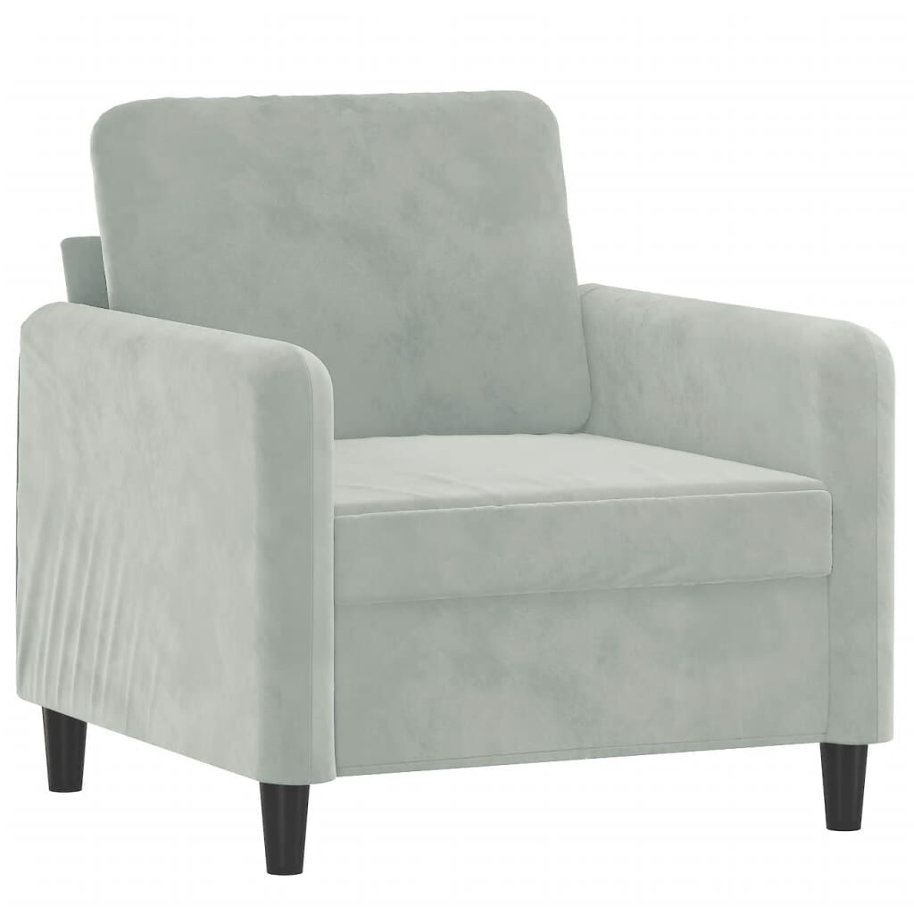 vidaXL Sofa Chair Light Grey 60 cm Velvet
