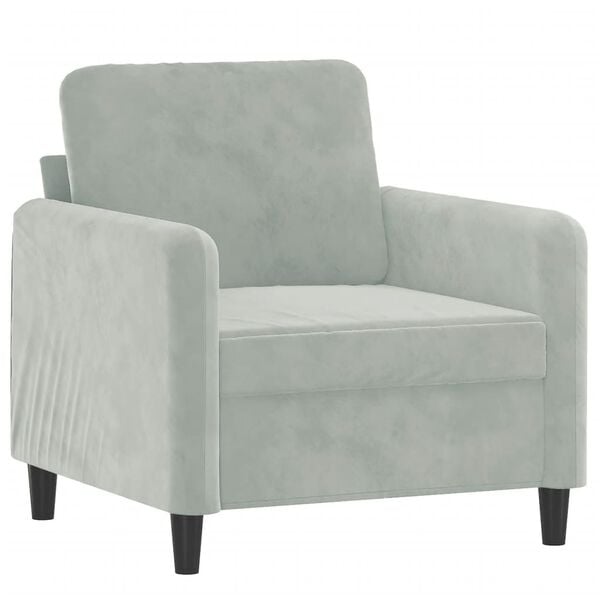 vidaXL Sofa Chair Light Grey 60 cm Velvet