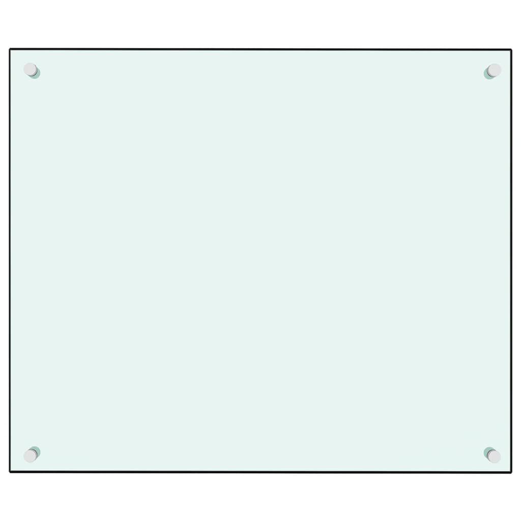 vidaXL Kitchen Backsplash White 70 x 60 cm Tempered Glass