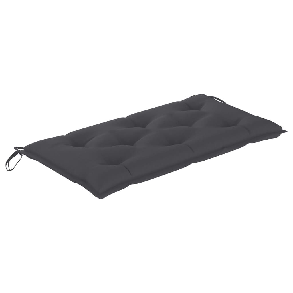 vidaXL Garden Bench with Anthracite Cushion 112 cm Solid Teak Wood