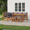 vidaXL 7 Piece Garden Dining Set with Cushions Solid Wood Acacia