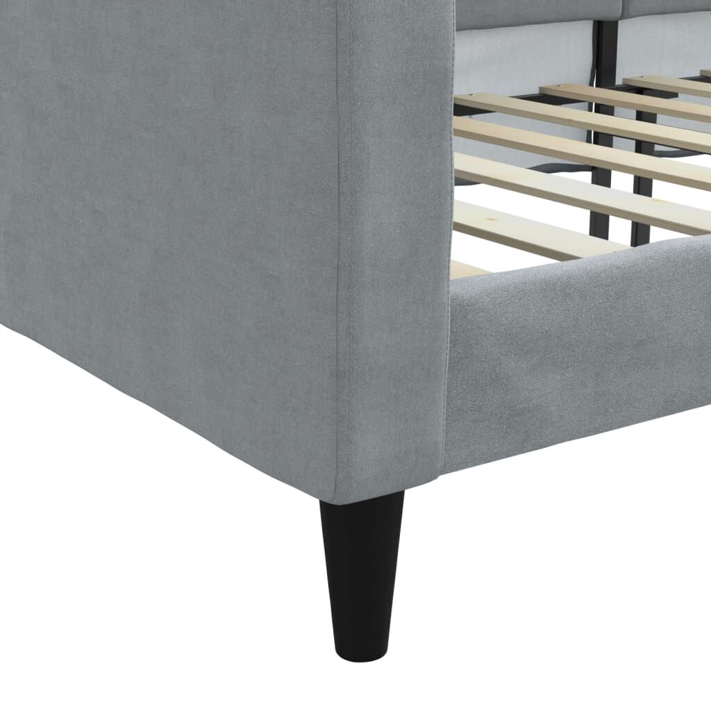 vidaXL Day Bed without Mattress Light Grey 100x190 cm Fabric