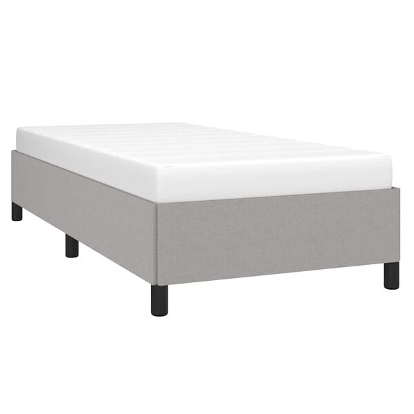 vidaXL Bed Frame without Mattress Light Grey 100x203 cm Twin XL Fabric