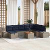 vidaXL Garden Sofa Set with Cushion 9 pcs Grey Poly rattan