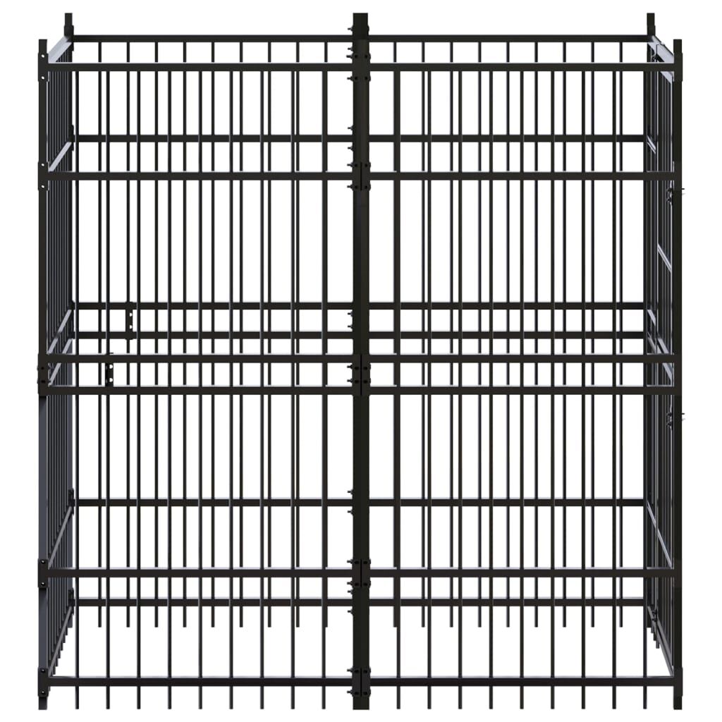 vidaXL Outdoor Dog Kennel Steel 1.84 m²