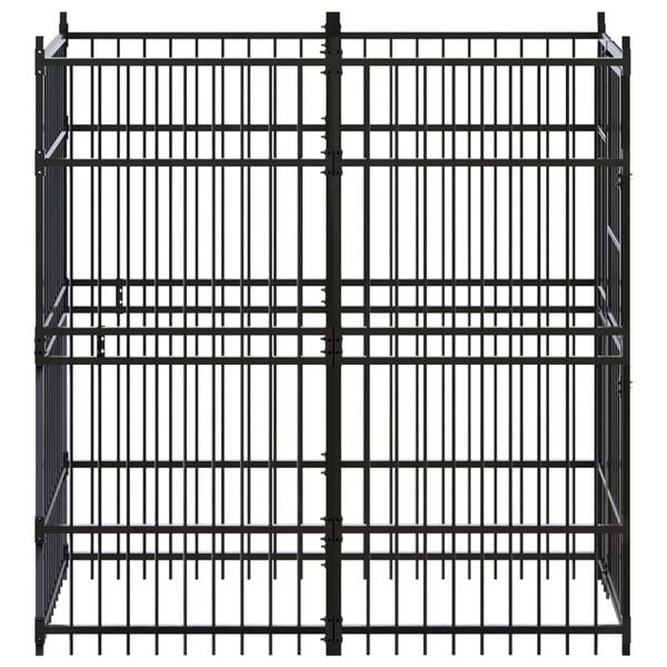 vidaXL Outdoor Dog Kennel Steel 1.84 m²