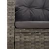 vidaXL Reclining Garden Bench with Cushions Grey 173 cm Poly rattan