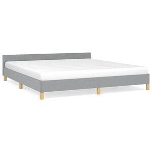 vidaXL Bed Frame without Mattress Light Grey California King Fabric