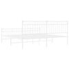 vidaXL Metal Bed Frame without Mattress with Footboard White 183x213cm
