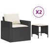 vidaXL 4 Piece Garden Sofa Set with Cushions Black Poly Rattan
