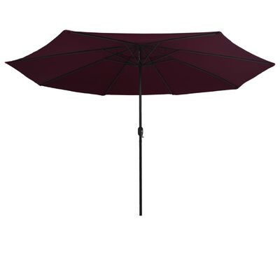 vidaXL Garden Parasol with Metal Pole 390 cm Bordeaux Red