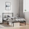 vidaXL Metal Bed Frame without Mattress with Headboard Black 100x200cm