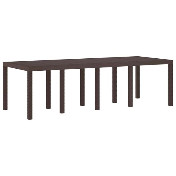 vidaXL Garden Dining Set 9 pcs Brown Polt rattan