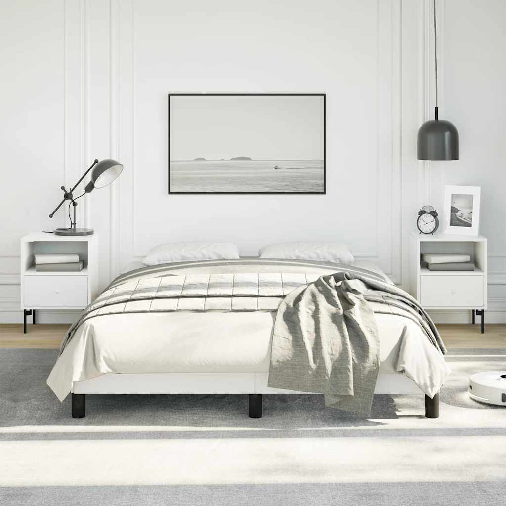 vidaXL Bed Frame without Mattress White 137x190 cm Full Faux Leather