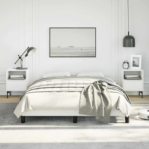 vidaXL Bed Frame without Mattress White 137x190 cm Full Faux Leather