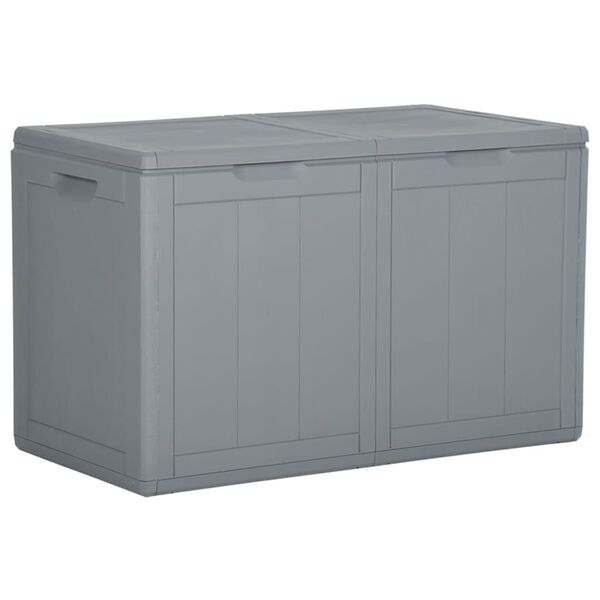 vidaXL Garden Storage Box 180L Grey PP Wood Look