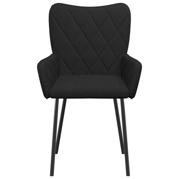 vidaXL Dining Chairs 2 pcs Black Fabric