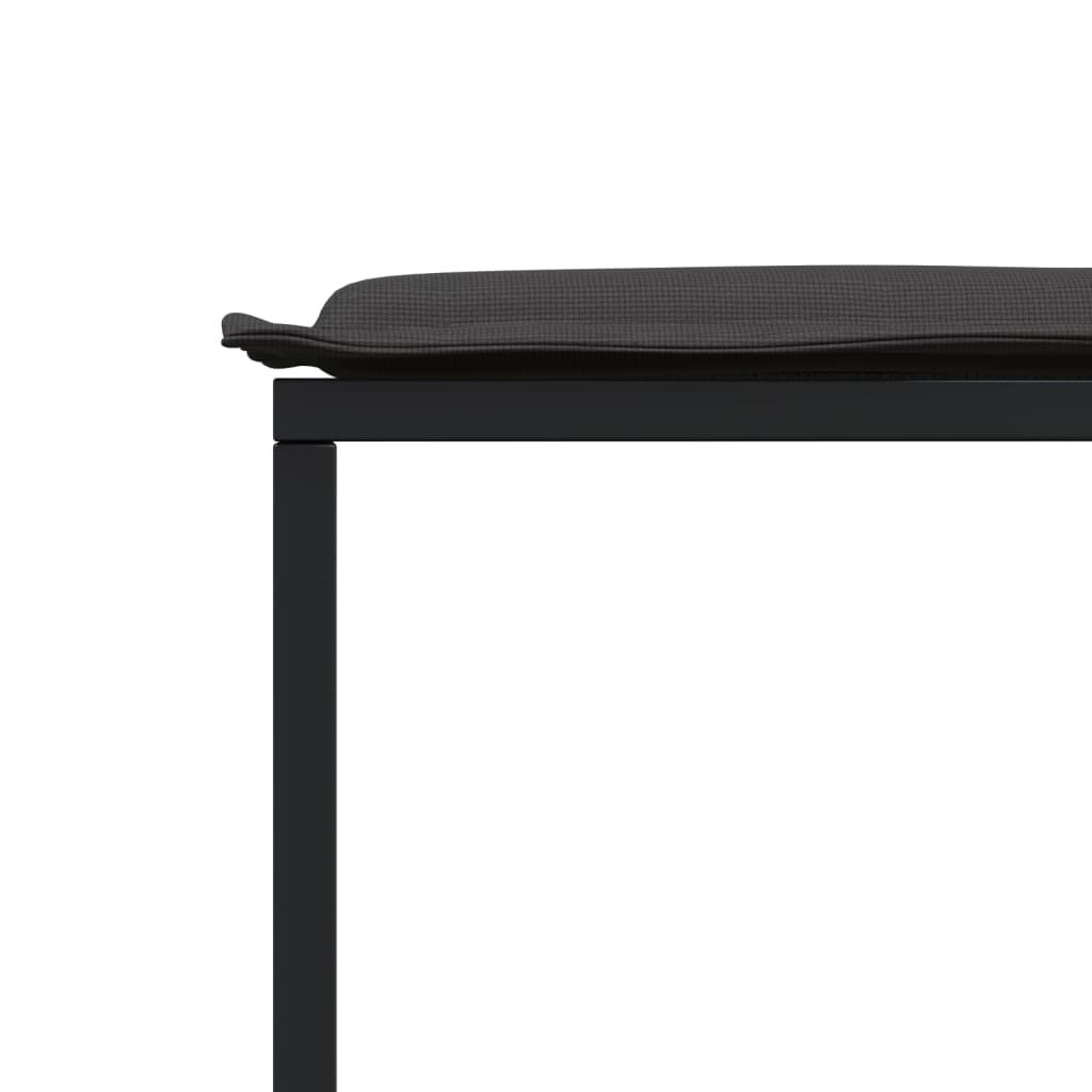 vidaXL 13 Piece Garden Dining Set with Cushions Black Textilene