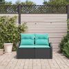 vidaXL Garden Sofa Black 124 x 62 x 85cm Poly Rattan