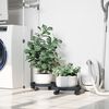 vidaXL Plant Trolleys with Wheels 2 pcs Grey Diameter 34 cm 35 kg