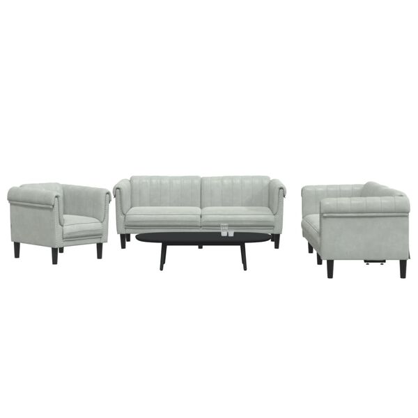 vidaXL 3 Piece Sofa Set Dark Green Velvet