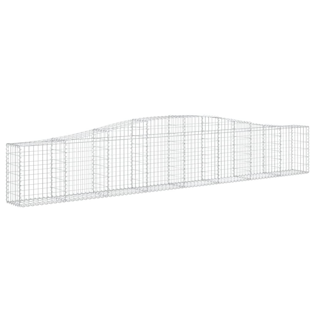 vidaXL Arched Gabion Baskets 3 pcs 400x30x60/80 cm Galvanised Iron