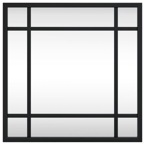 vidaXL Wall Mirror Black 30x30 cm Square Iron