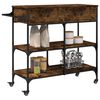 vidaXL Kitchen Trolley Smoked Oak 105x42x95 cm Engineered Wood