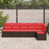 vidaXL Sofa Set 6 pcs Brown Poly Rattan
