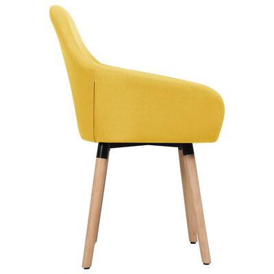 vidaXL Dining Chairs 2 pcs Yellow Fabric