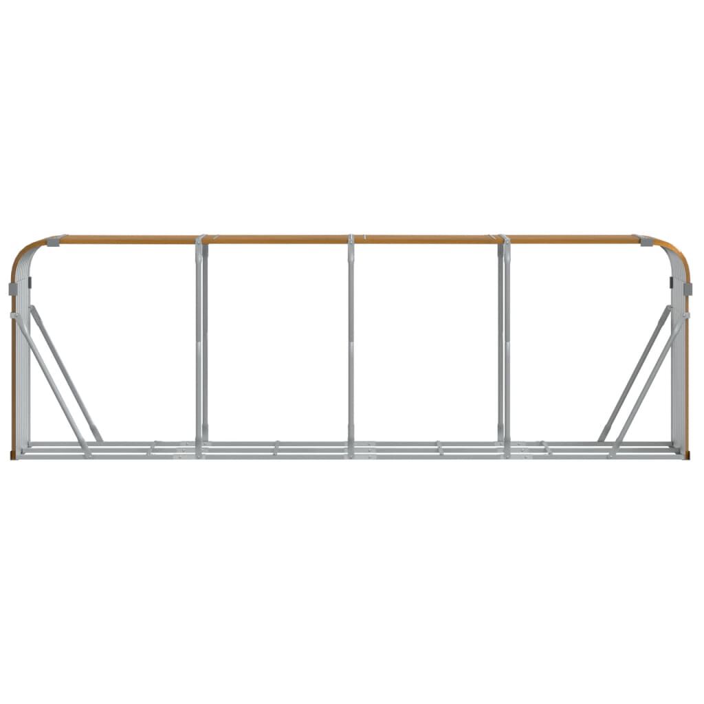 vidaXL Log Holder Light Brown 300x45x100 cm Galvanised Steel