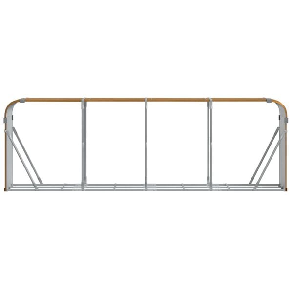 vidaXL Log Holder Light Brown 300x45x100 cm Galvanised Steel