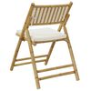 vidaXL 2 Piece Folding Bistro Chairs with Cream White Cushions Bamboo
