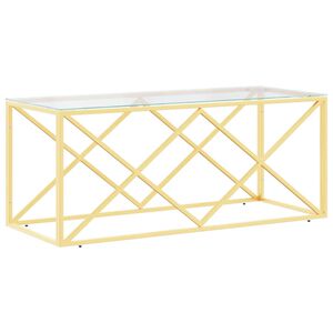 vidaXL Coffee Table 110x45x45 cm Stainless Steel and Glass