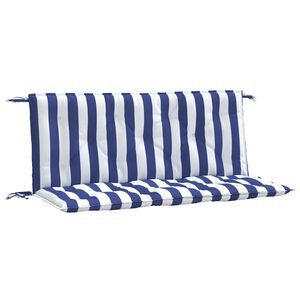 vidaXL Garden Bench Cushions 2pcs Blue&White Stripe 120x50x7cm Fabric